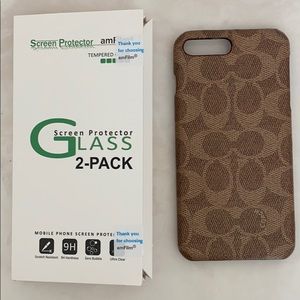 Coach iPhone 8 Plus case + Screen Protector